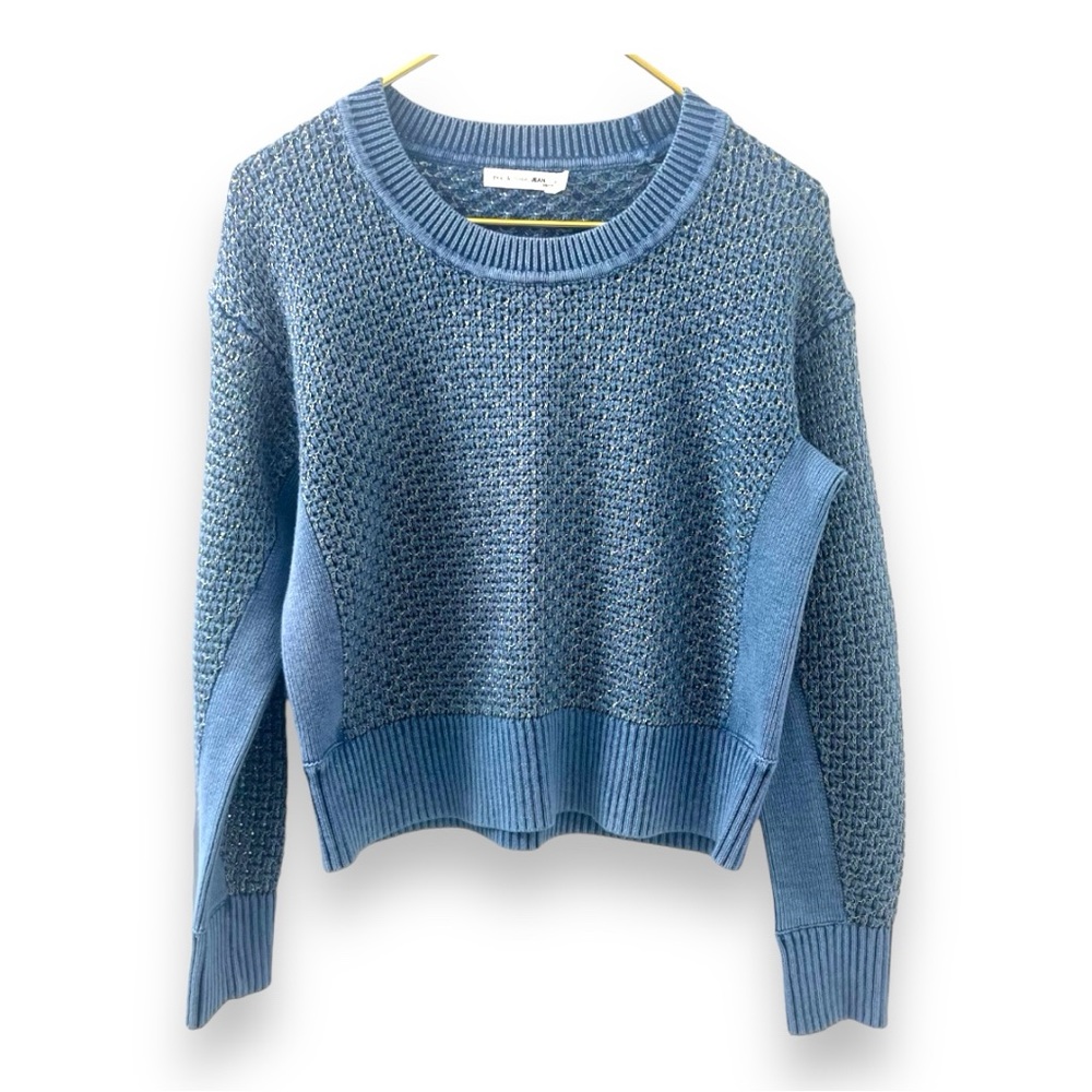Rag and Bone Kyra Blue Crewneck Knit Sweater